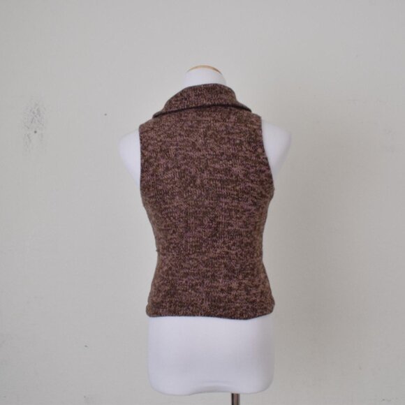 Vintage '90s Collared Variegated Knit Top - Picture 3 of 10